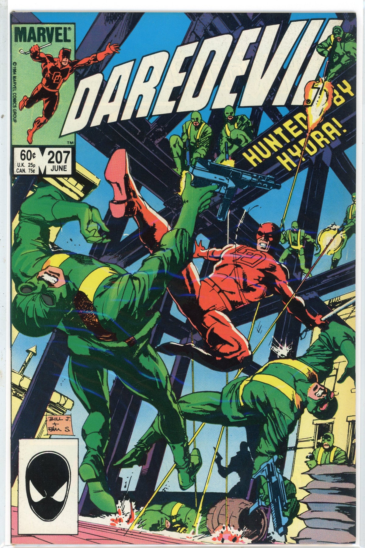DAREDEVIL #207 NM ACTION PACKED COVER LUSTROUS SHEEN