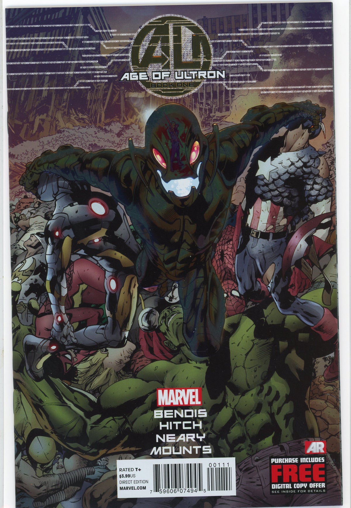 AGE OF ULTRON #1 NM BENDIS WORK NICE FOIL COVER KILLER GLOSSY SHEEN