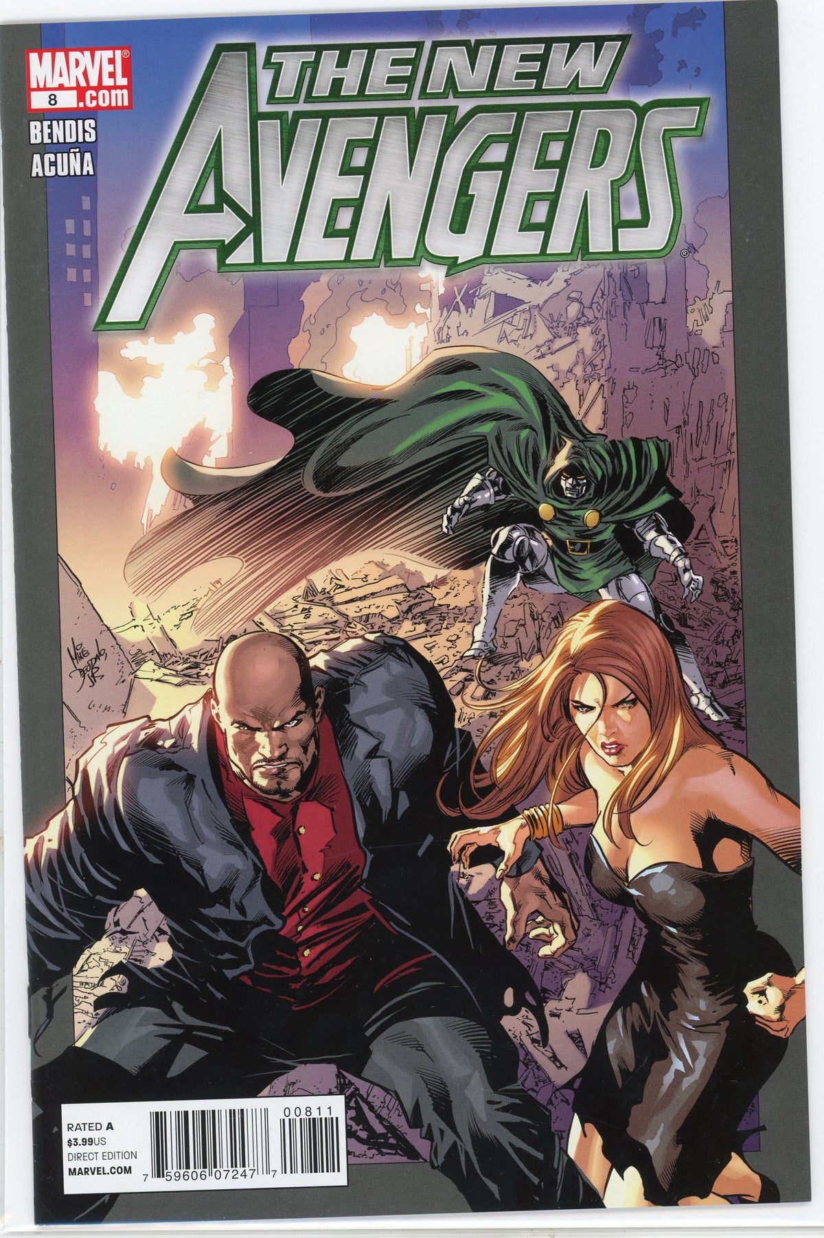 THE NEW AVENGERS #8 NM BENDIS WORK DOCTOR DOOM APP. LUSTROUS SHEEN