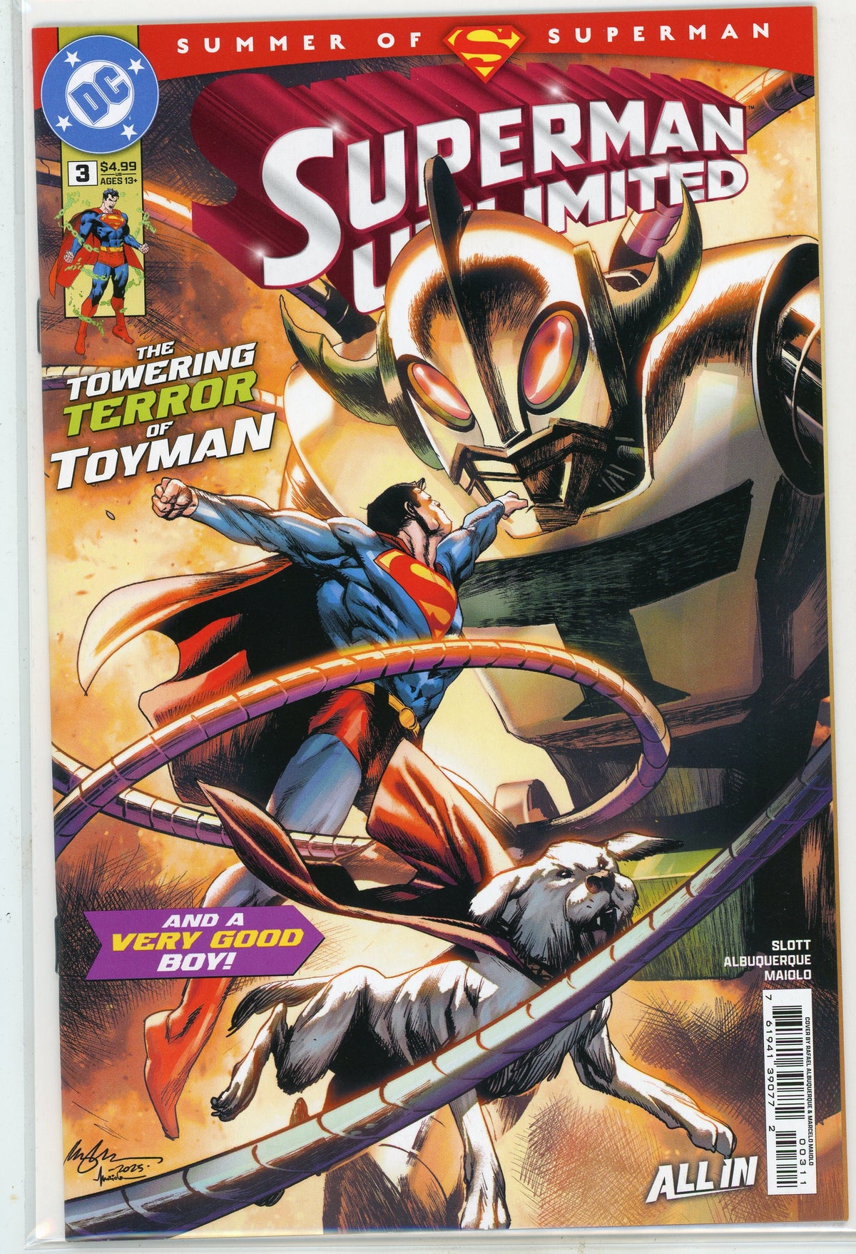 SUPERMAN UNLIMITED #3 NM ALL IN GLOSSY COVER STUNNING BATTLE COVER