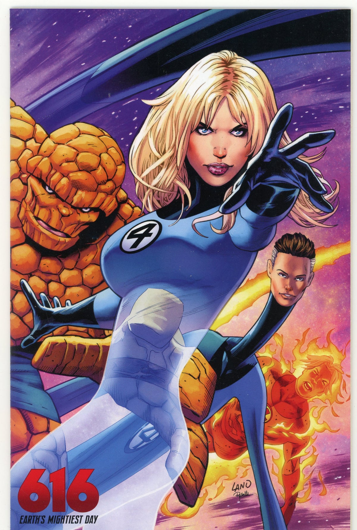 FANTASTIC FOUR FANFARE #616 DAY VARIANT NM SUPER GLOSSY COVER LAND ART