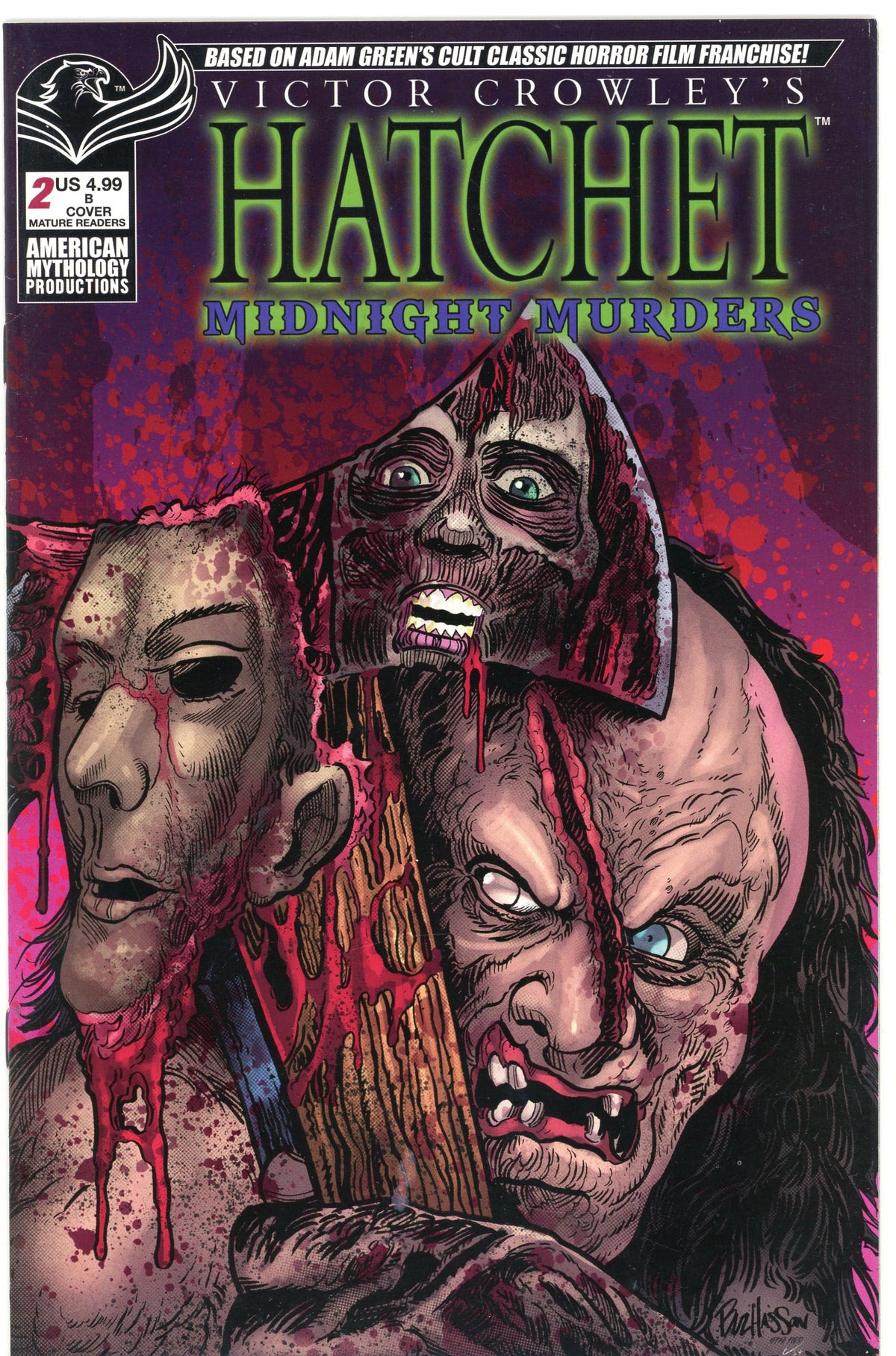 VICTOR CROWLEYS HATCHET #2 B COVER NM TERRIFYING COVER GREAT COLORS