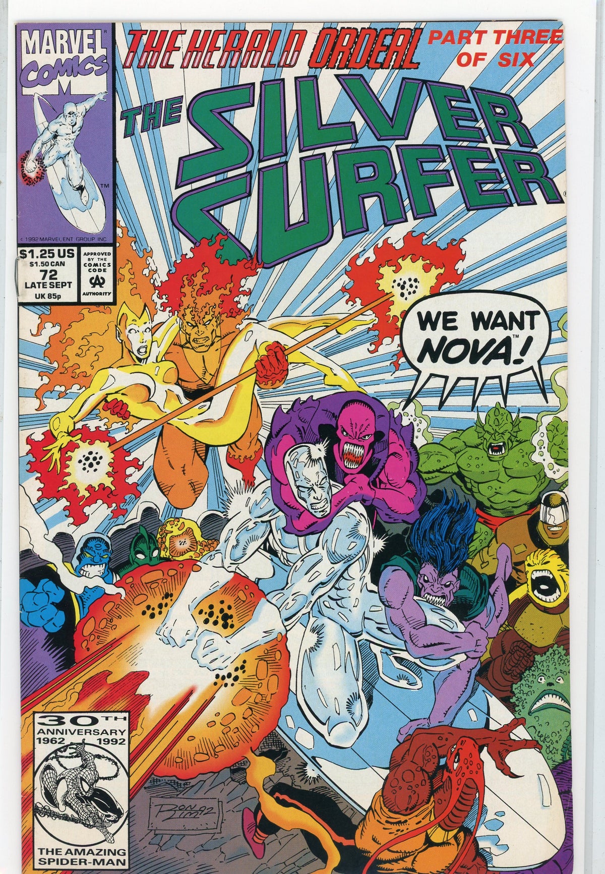 SILVER SURFER #72 NM AMAZING COVER NICE GLOSS AND SHEEN