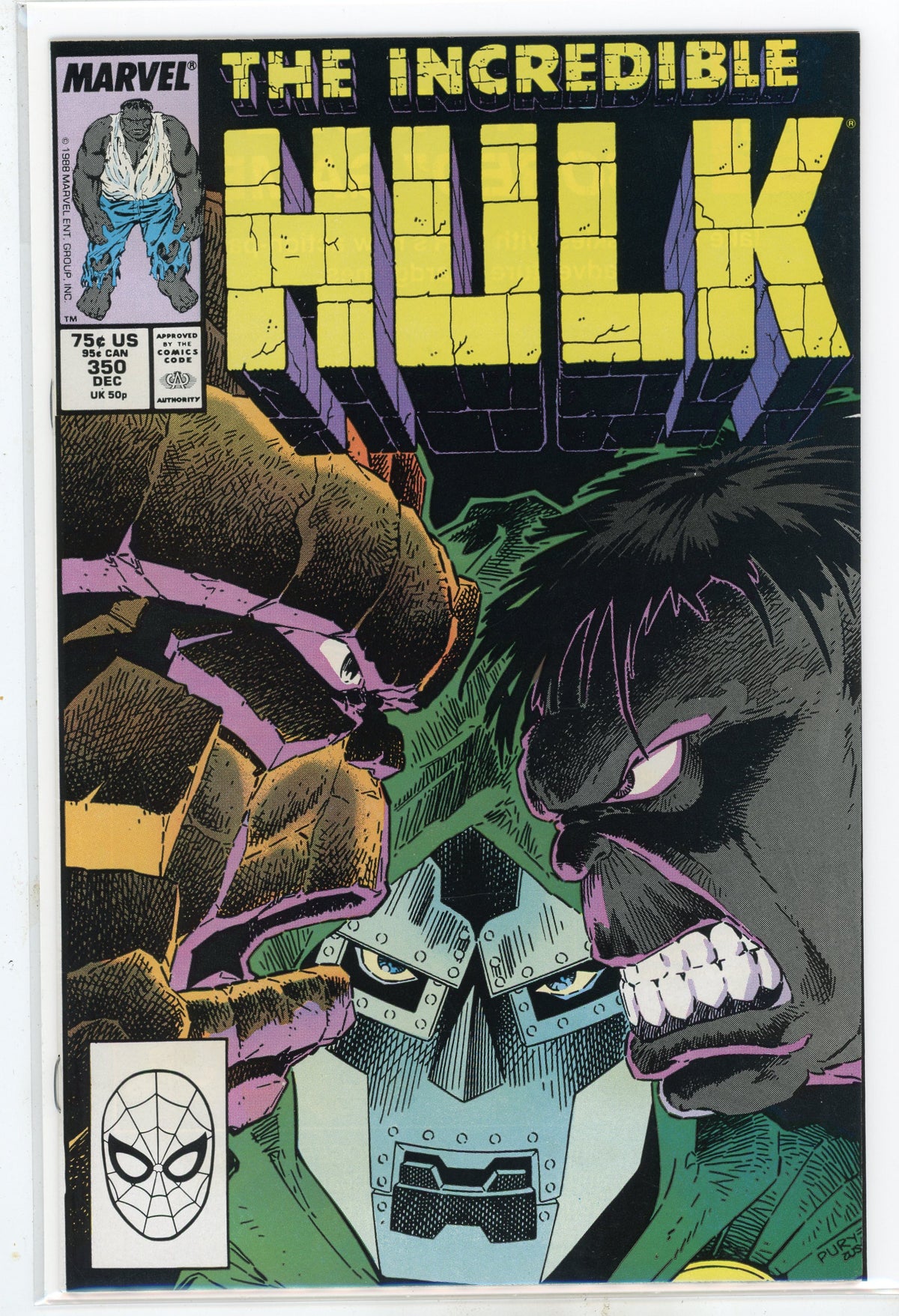 THE INCREDIBLE HULK #350 NM CLASSIC DR. DOOM COVER NICE GLOSSY SHEEN