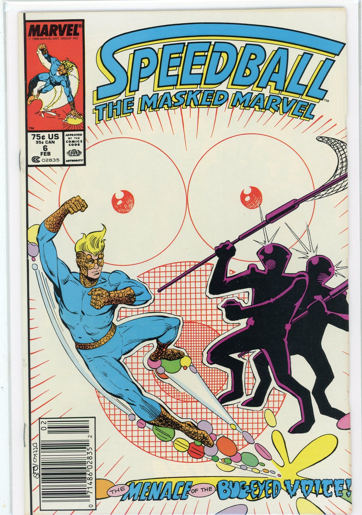 SPEEDBALL THE MASKED MARVEL #6 NM ACTION PACKED COVER FANTASTIC GLOSS