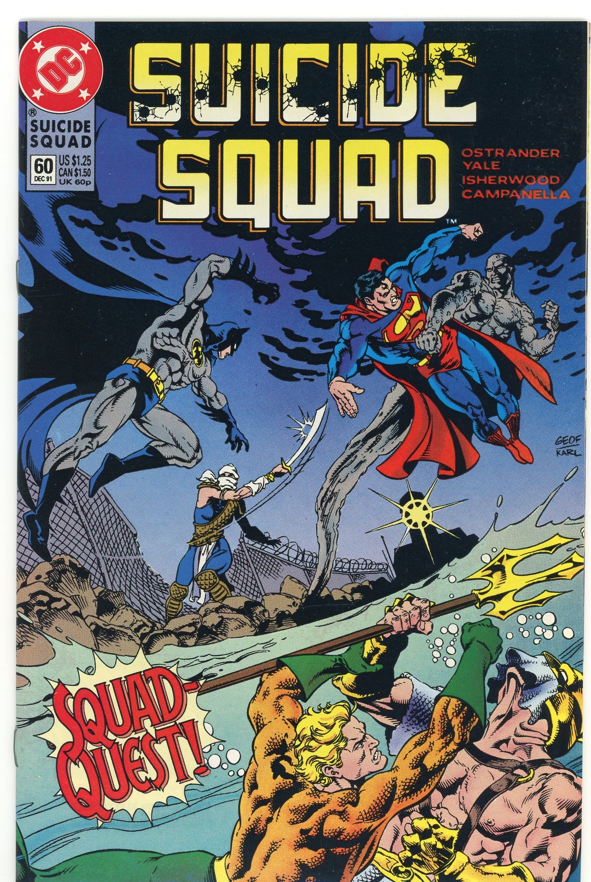 SUICIDE SQUAD #60 NM STUNNING BATTLE COVER FANTASTIC SHEEN