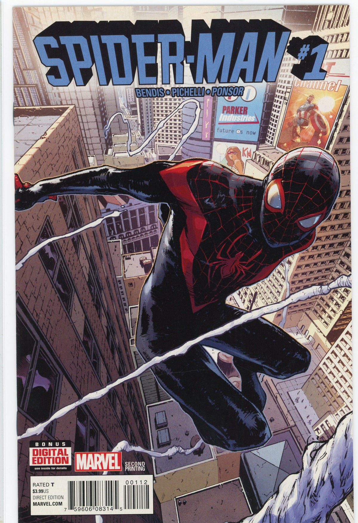 SPIDERMAN #1 NM BENDIS WORK 2ND PRINTING SPECTACULAR COVER