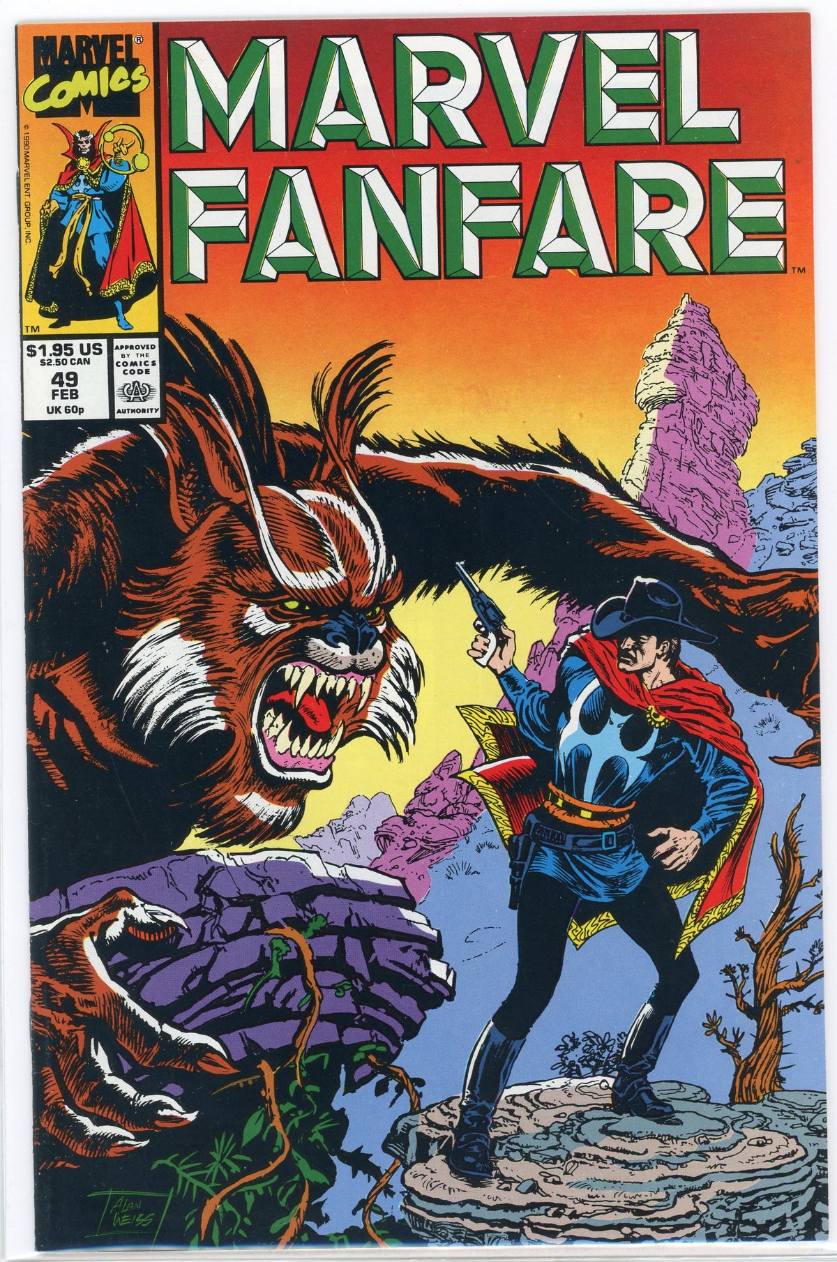 MARVEL FANFARE #49 NM GREAT DOCTOR STRANGE BATTLE COVER TERRIFIC SHEEN