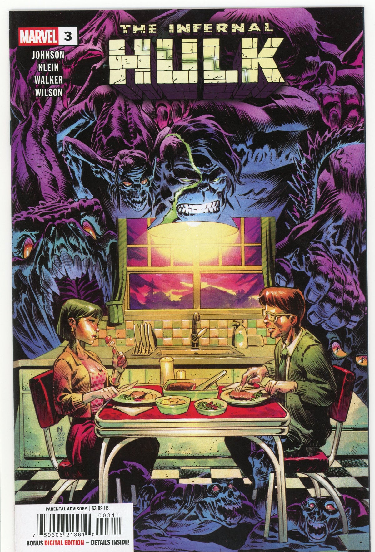 THE INFERNAL HULK #3 NM GREAT DOMESTIC SCENE COVER STUNNING FINISH