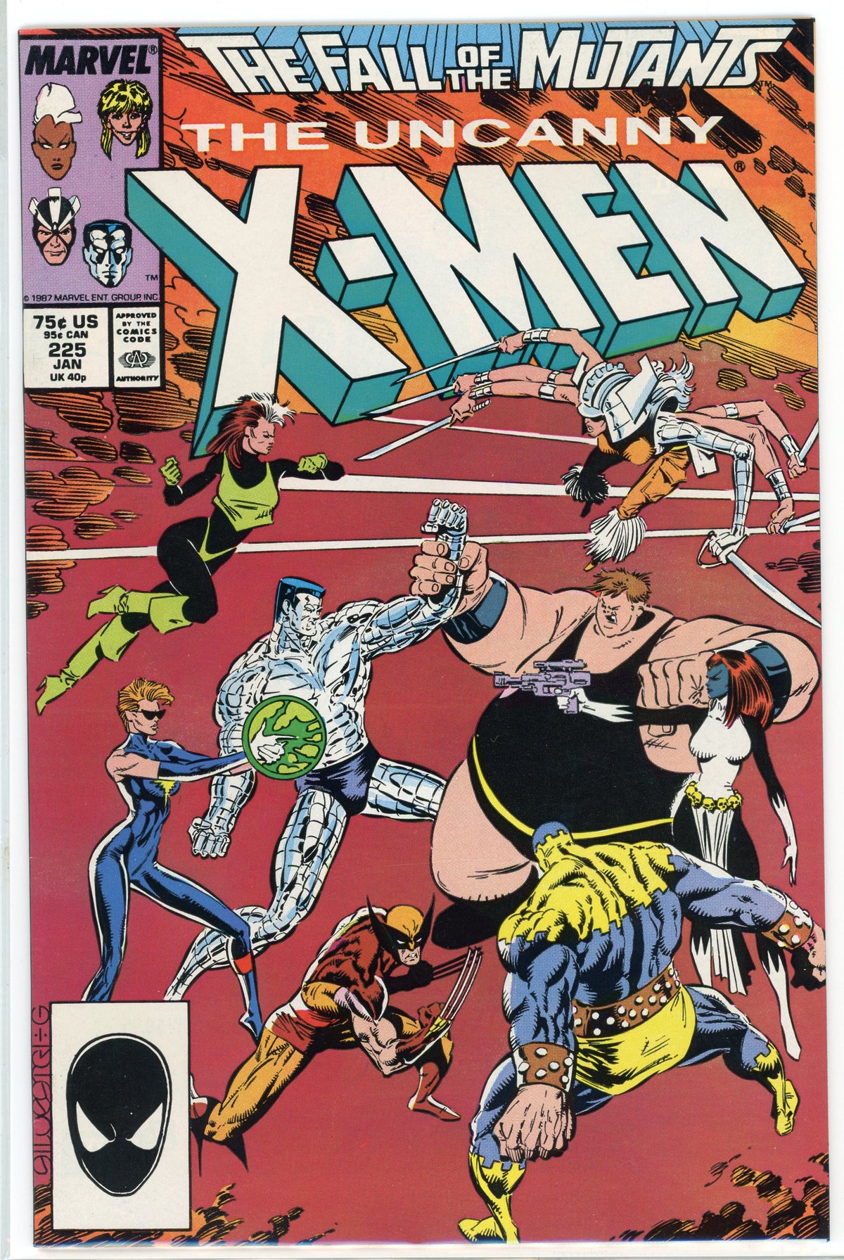 THE UNCANNY X-MEN #225 NM AWESOME BATTLE COVER GREAT LOOKING GLOSS