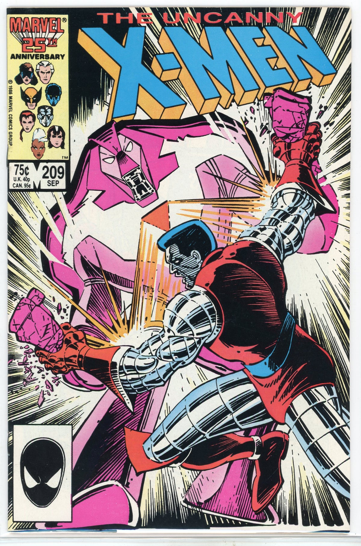THE X-MEN #209 NM COLOSSAL BATTLE COVER TERRIFIC VIBRANT COLORS
