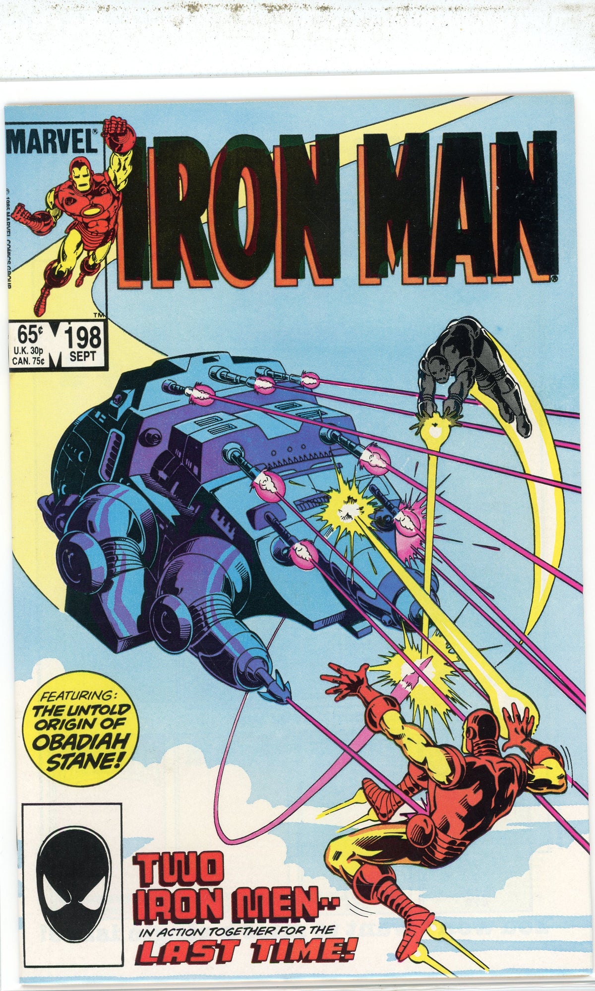 IRON MAN #198 NM SCINTILLATING AERIAL BATTLE COVER TREMENDOUS GLOSS