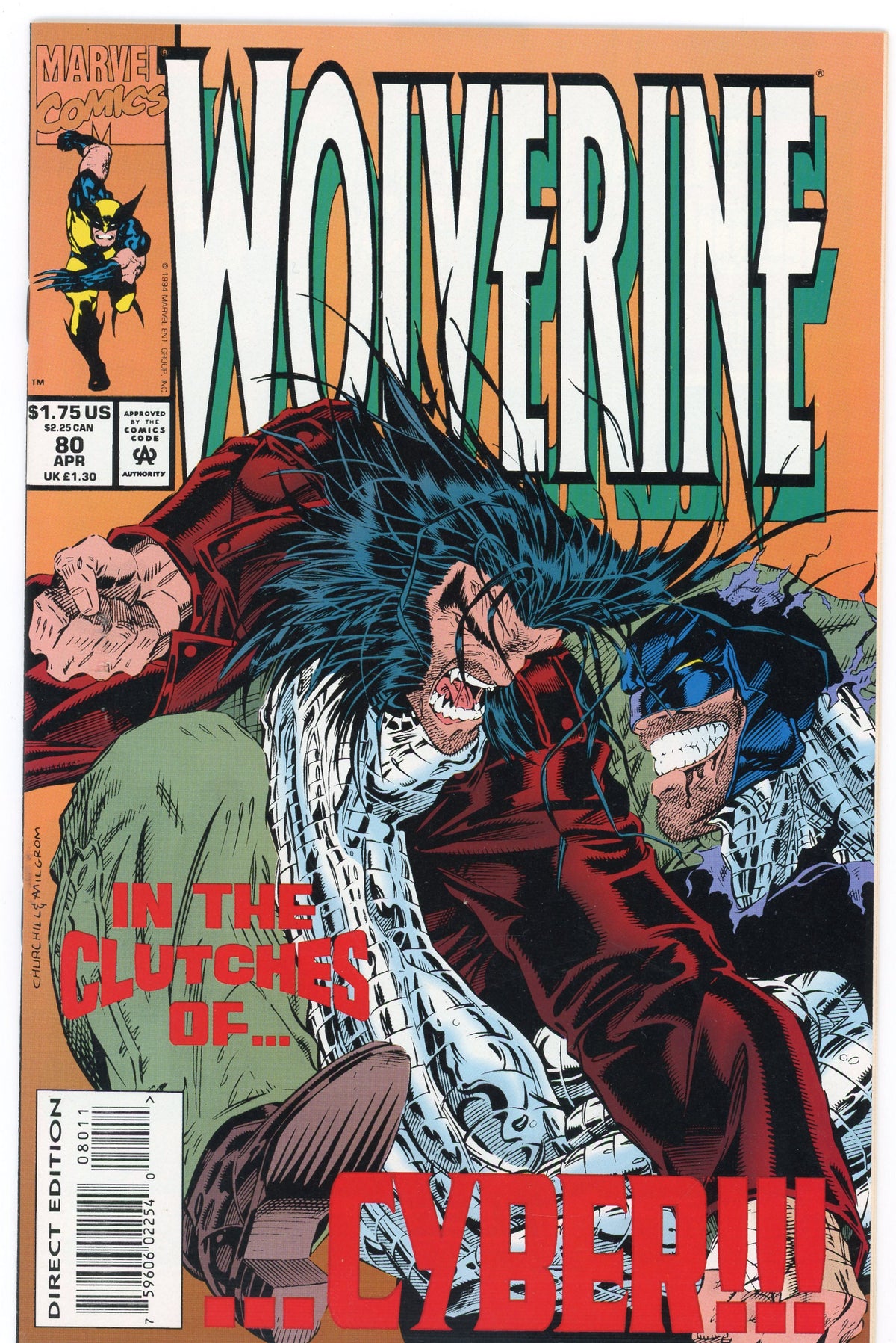 WOLVERINE #80 NM TERRIFIC BATTLE COVER GLORIOUS GLOSS