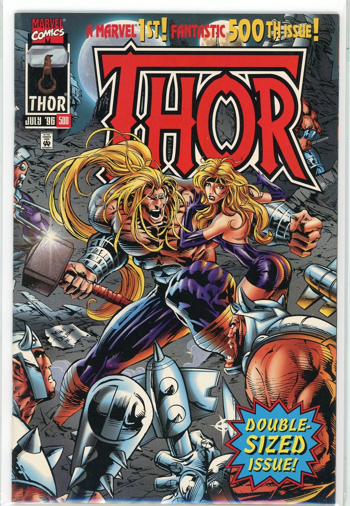 THOR #500 NM DOUBLE SIZED ISSUE GREAT BATTLE COVER VIVID COLORS