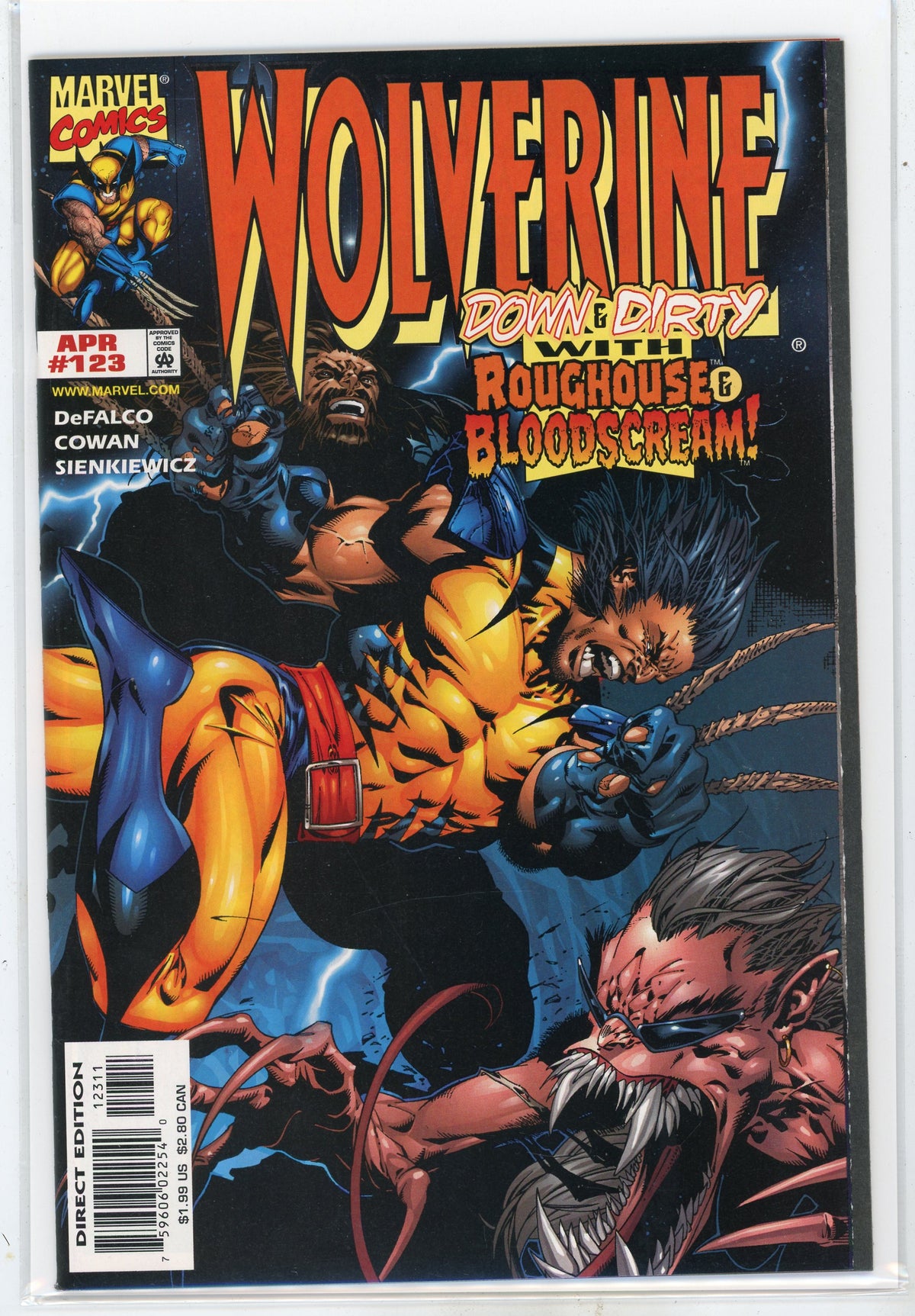 WOLVERINE #123 NM STUNNING BATTLE COVER SIENKIEWICZ WORK GLOSSY SHEEN