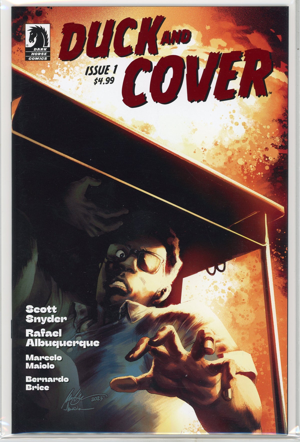 DUCK AND COVER #1 NM EXPLOSIVE COVER NICE GLOSS AND SHEEN