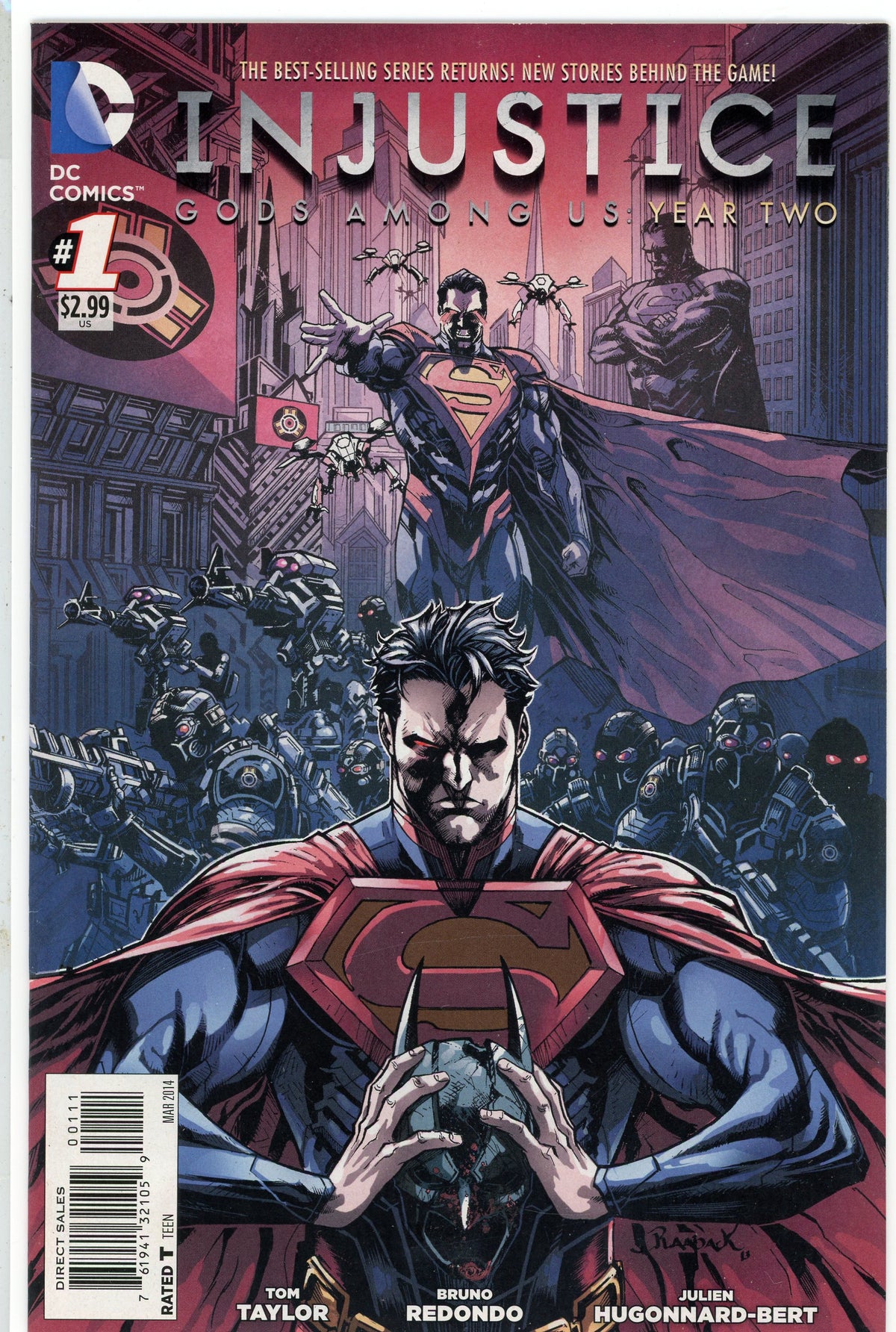 INJUSTICE #1 GODS AMONG US YEAR TWO NM SUPER GLOSSY COLORS NICE COVER