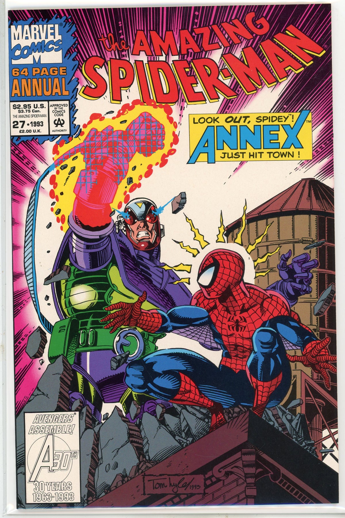 AMAZING SPIDERMNA ANNUAL #27 STUPENDOUS BATTLE COVER AMAZING GLOSS