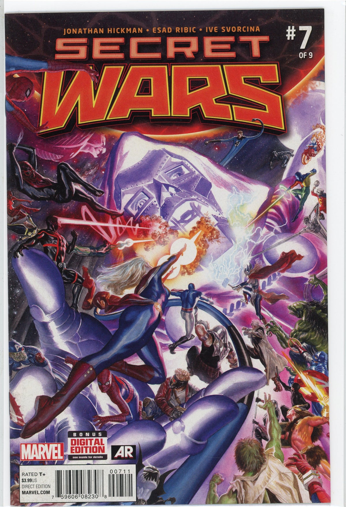 SECRET WARS #7 OF 9 NM HICKMAN WORK STUNNING COVER NICE GLOSS