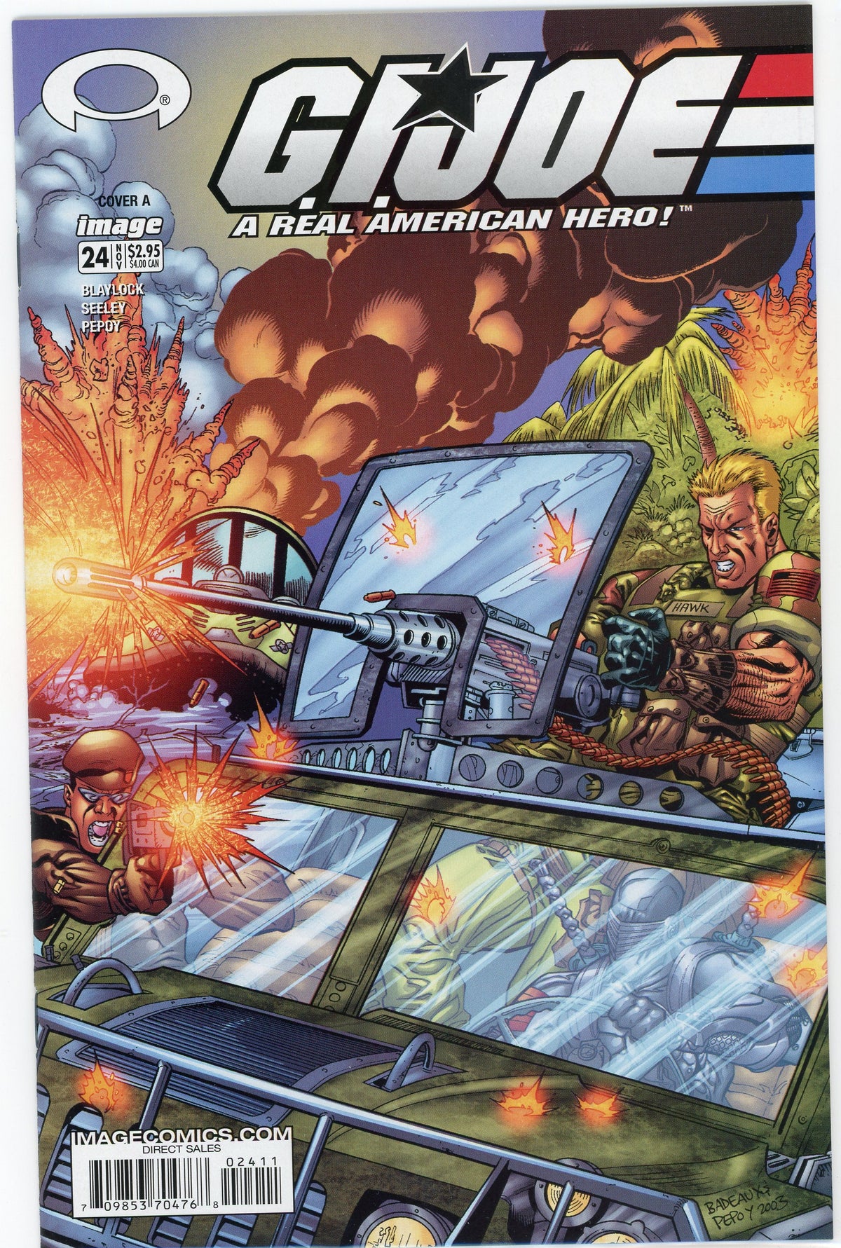 GI JOE A REAL AMERICAN HERO #24 NM EXPLOSIVE BATTLE COVER GLOSSY SHEEN