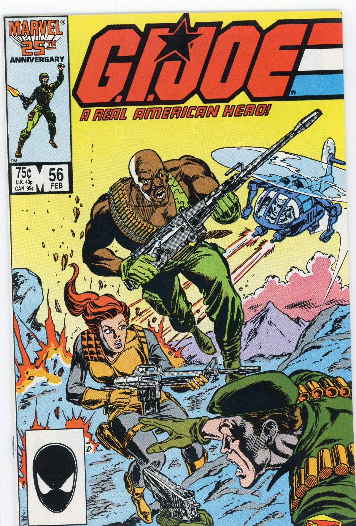 GI JOE A REAL AMERICAN HERO #56 NM EXPLOSIVE BATTLE COVER NICE GLOSSY SHEEN