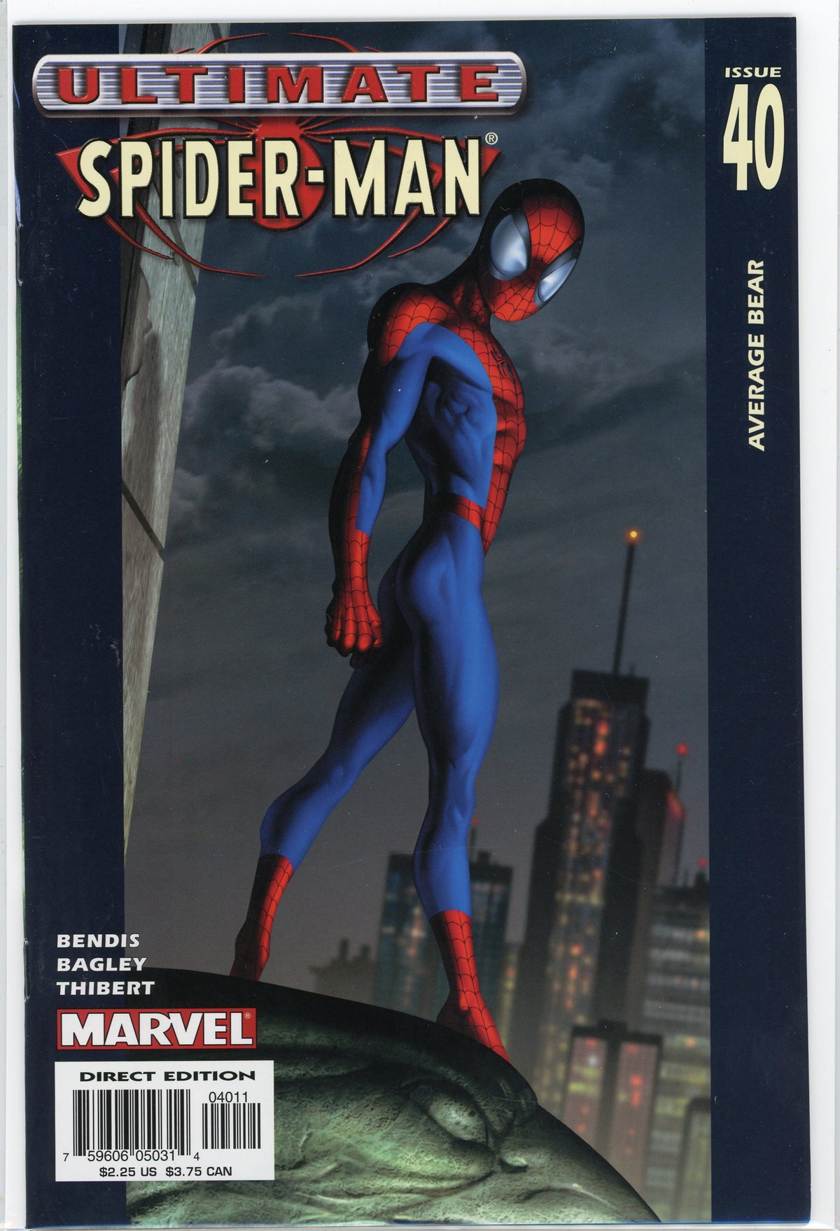 ULTIMATE SPIDERMAN #40 NM BENDIS BAGLEY WORK AWE INSPIRING COVER