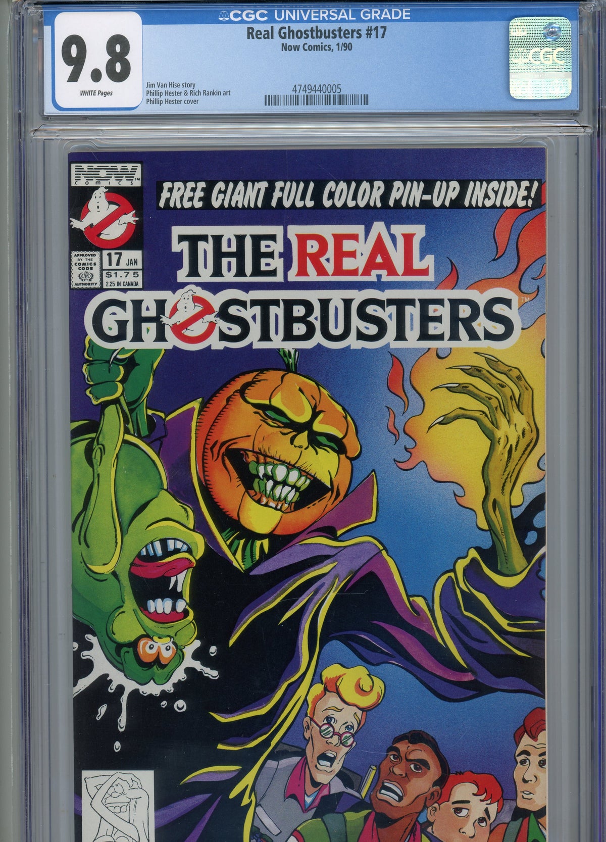 REAL GHOSTBUSTERS #17 MT 9.8 CGC HESTER ART AND COVER WHITE PAGES