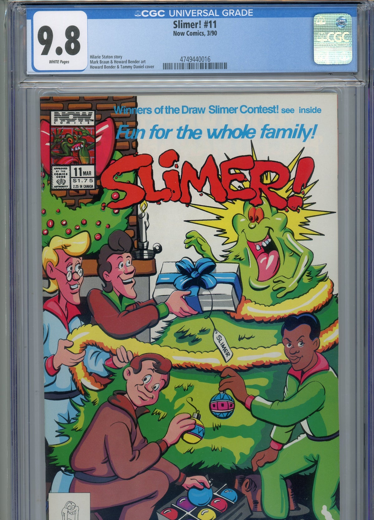 SLIMER #11 MT 9.8 CGC WHITE PAGES STATON STORY BENDER COVER BRAUN ART
