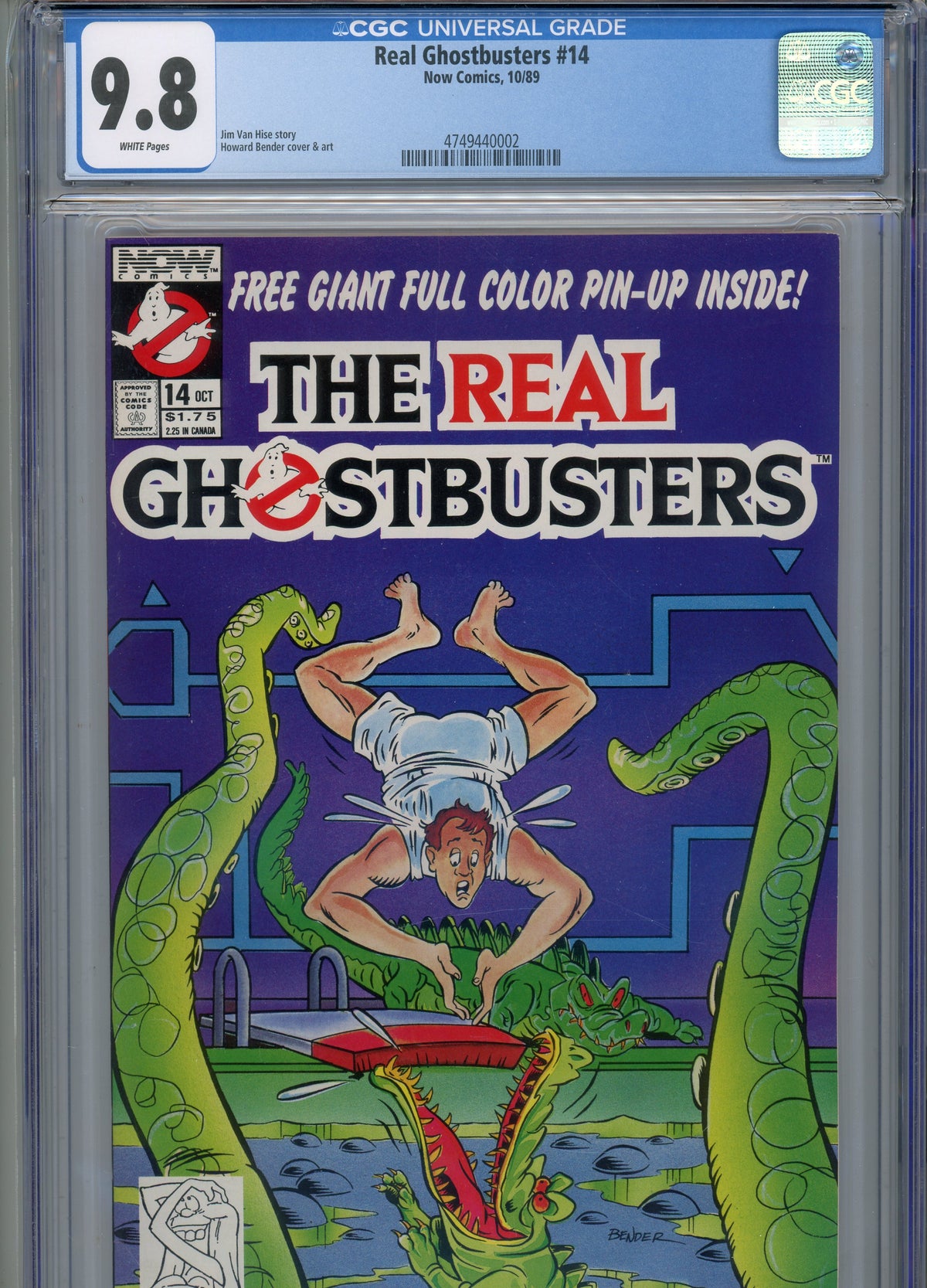 REAL GHOSTBUSTERS #14 MT 9.8 CGC WHITE PAGES BENDER COVER AND ART