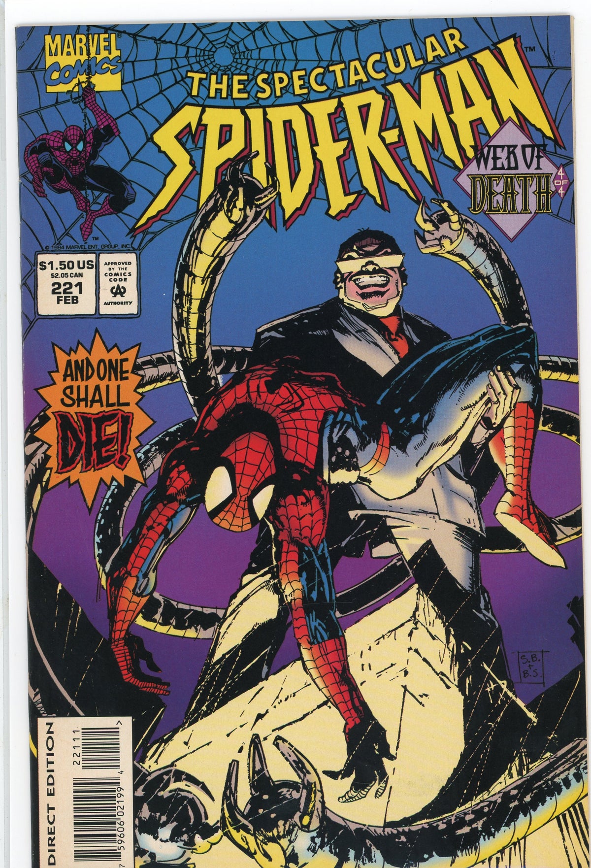 SPECTACULAR SPIDERMAN #221 NM DOC OCK COVER GLISTENING SHINE