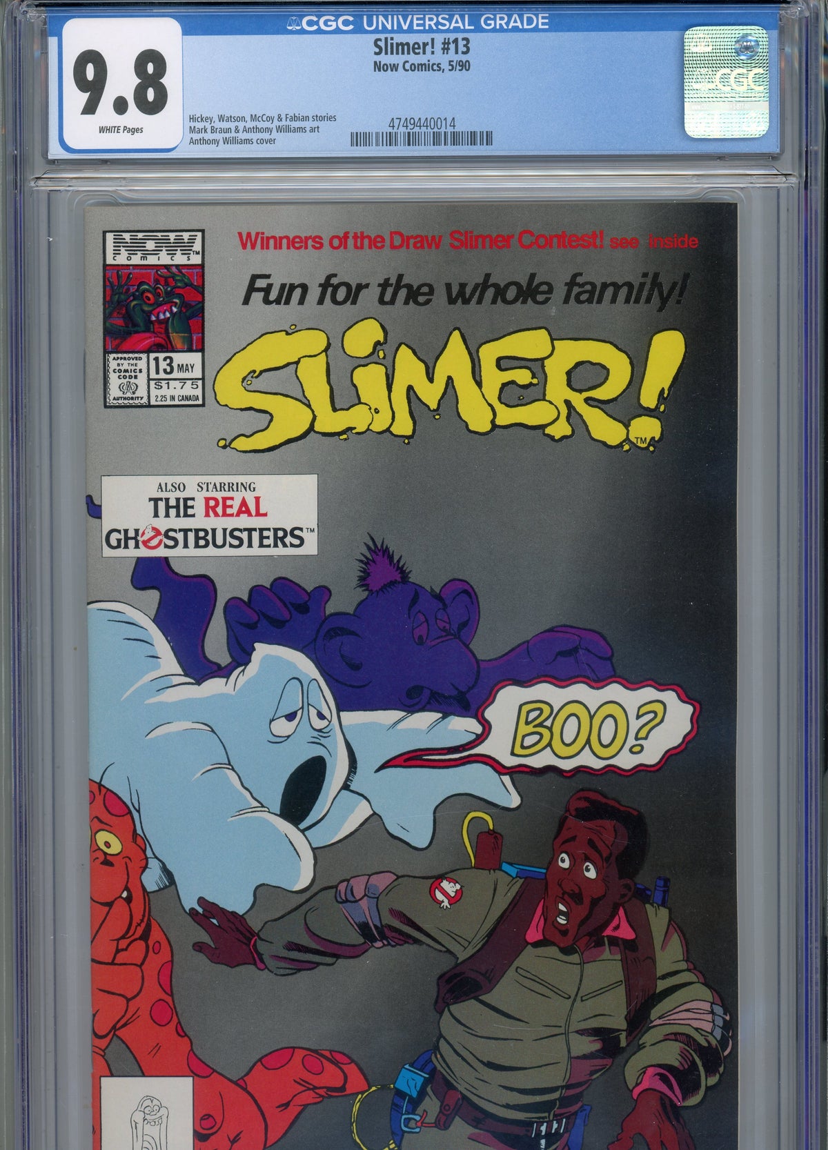 SLIMER #13 MT 9.8 CGC WHITE PAGES WILLIAMS COVER BRAUN ART HICKEY STORIES