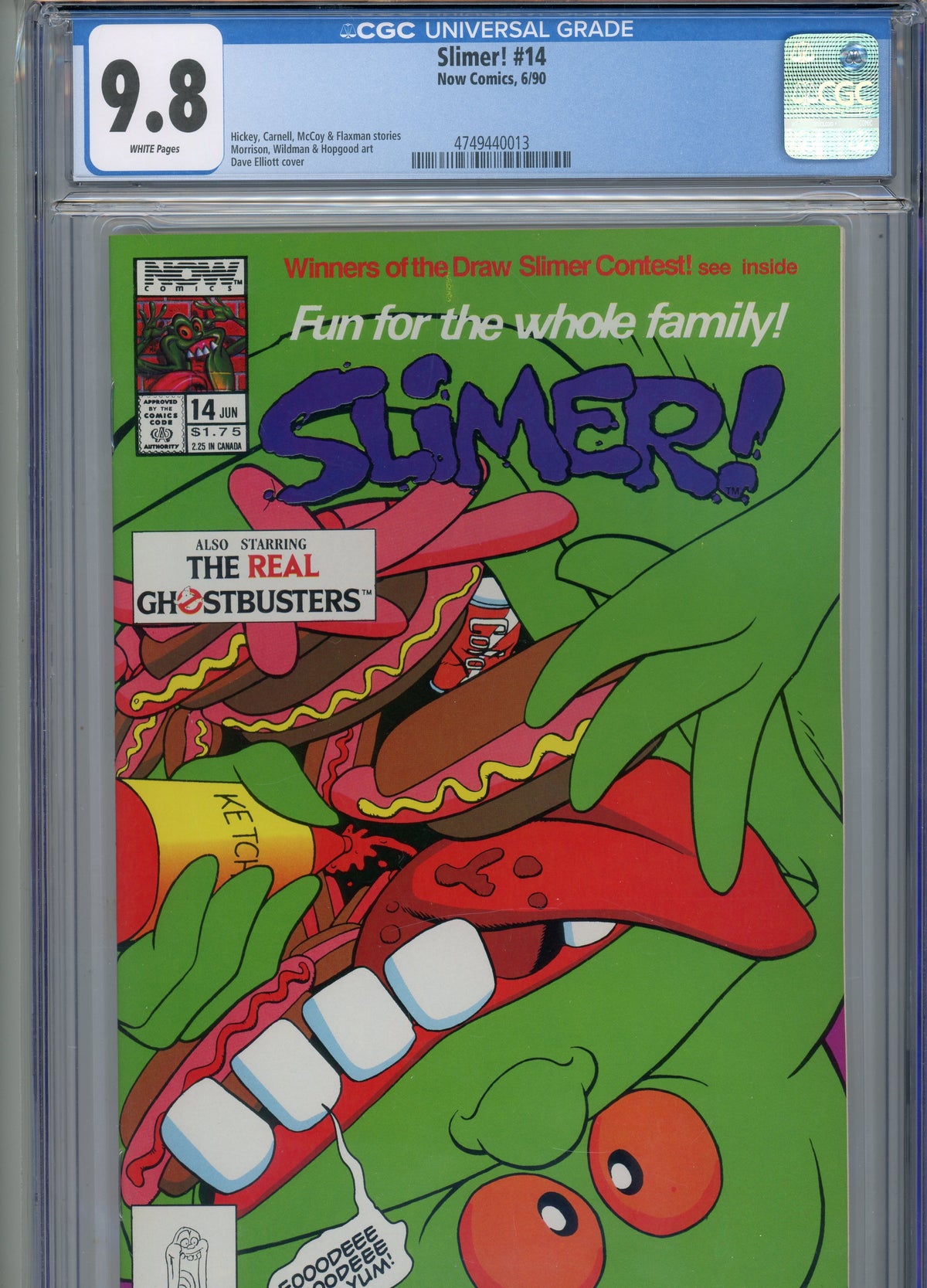 SLIMER #14 MT 9.8 CGC WHITE PAGES ELLIOT COVER MORRISON ART HICKEY STORIES