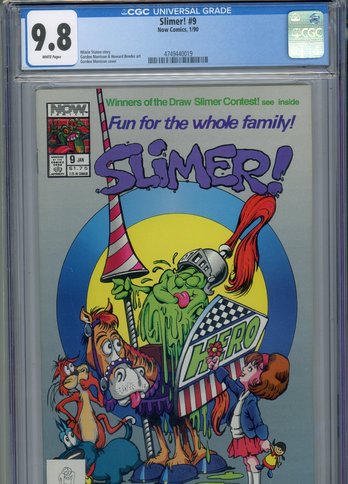 SLIMER #9 MT 9.8 CGC WHITE PAGES STATON STORY MORRISON ART AND COVER