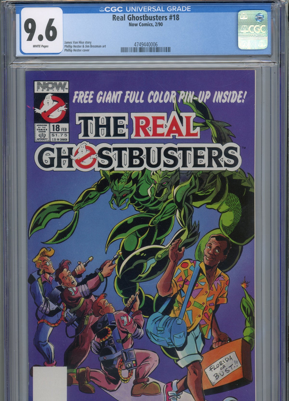 REAL GHOSTBUSTERS #18 NM 9.6 CGC WHITE PAGES HESTER ART AND COVER