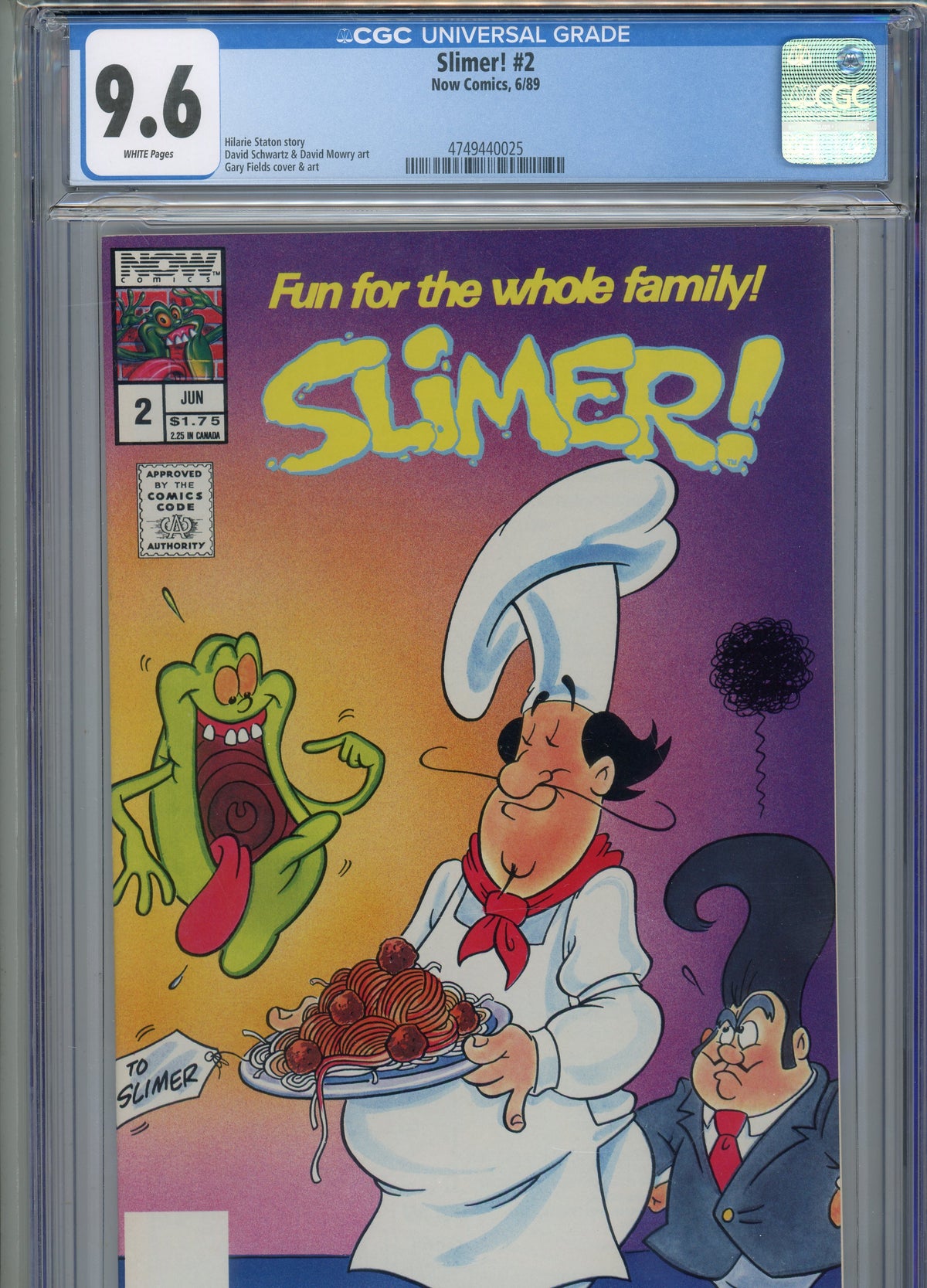 SLIMER #2 NM 9.6 CGC WHITE PAGES FIELDS COVER AND ART STATON STORY