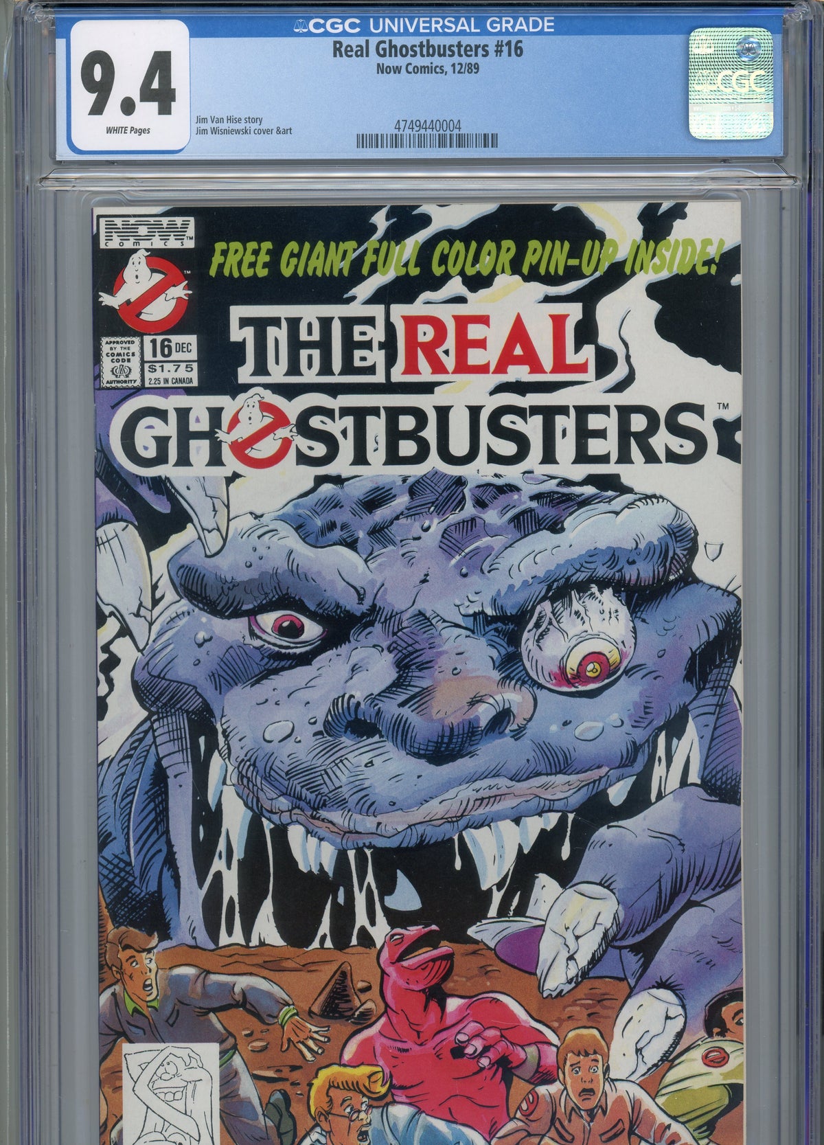 REAL GHOSTBUSTERS #16 NM 9.4 CGC WHITE PAGES WISNIEWSKI COVER AND ART