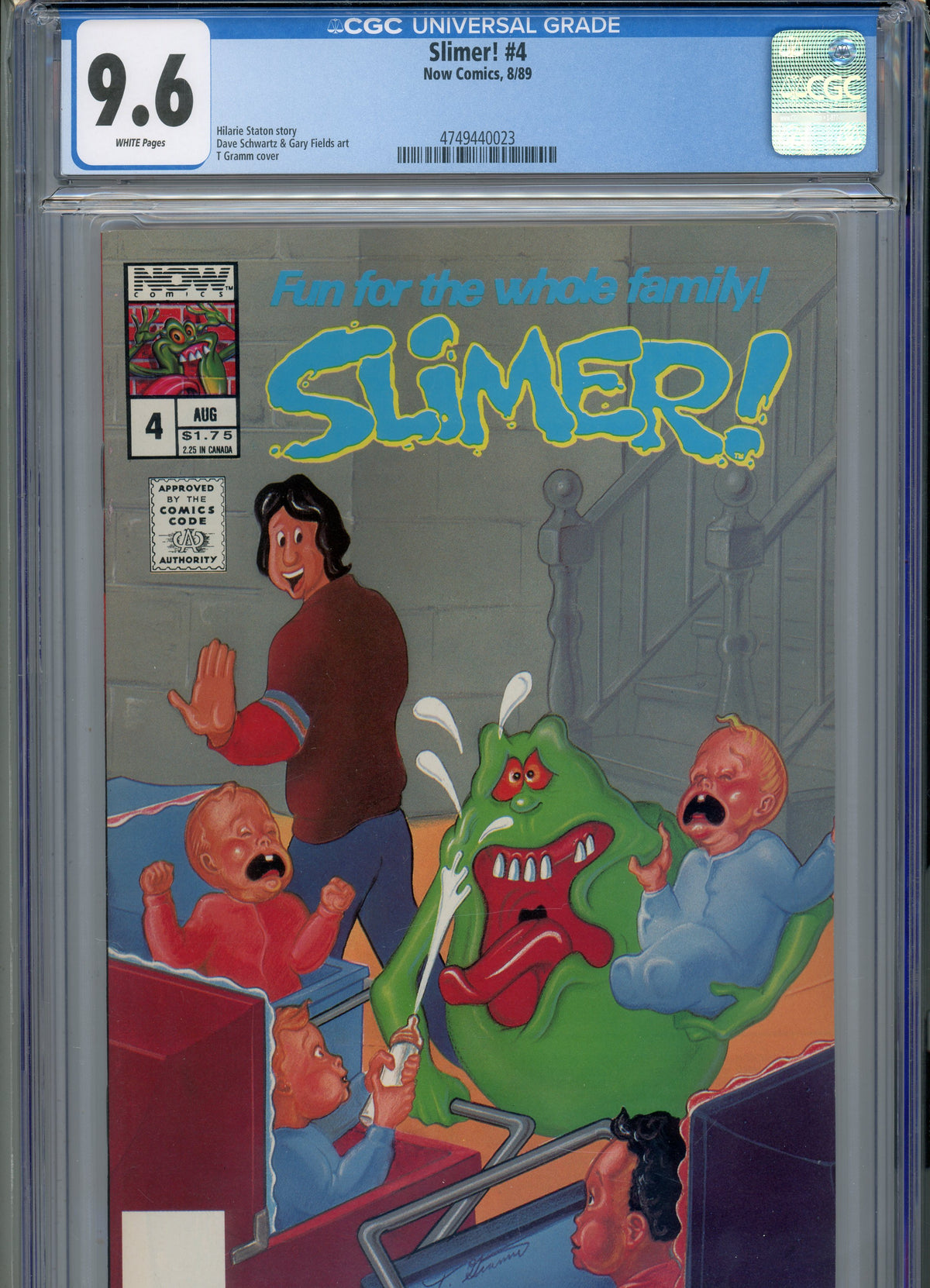 SLIMER #4 NM 9.6 CGC WHITE PAGES GRAMM COVER STATON STORY FIELDS ART