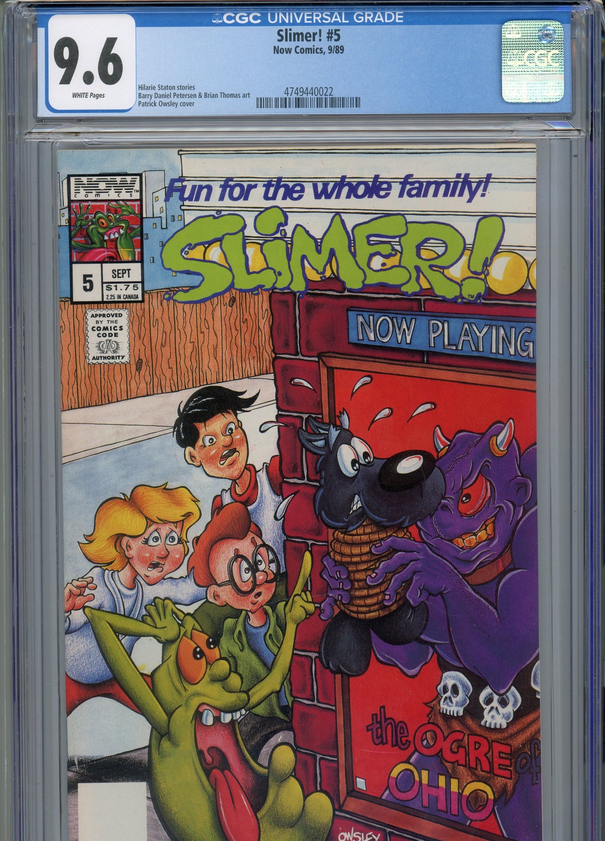 SLIMER #5 NM 9.6 CGC WHITE PAGES STATON STORIES OWSLEY COVER THOMAS ART