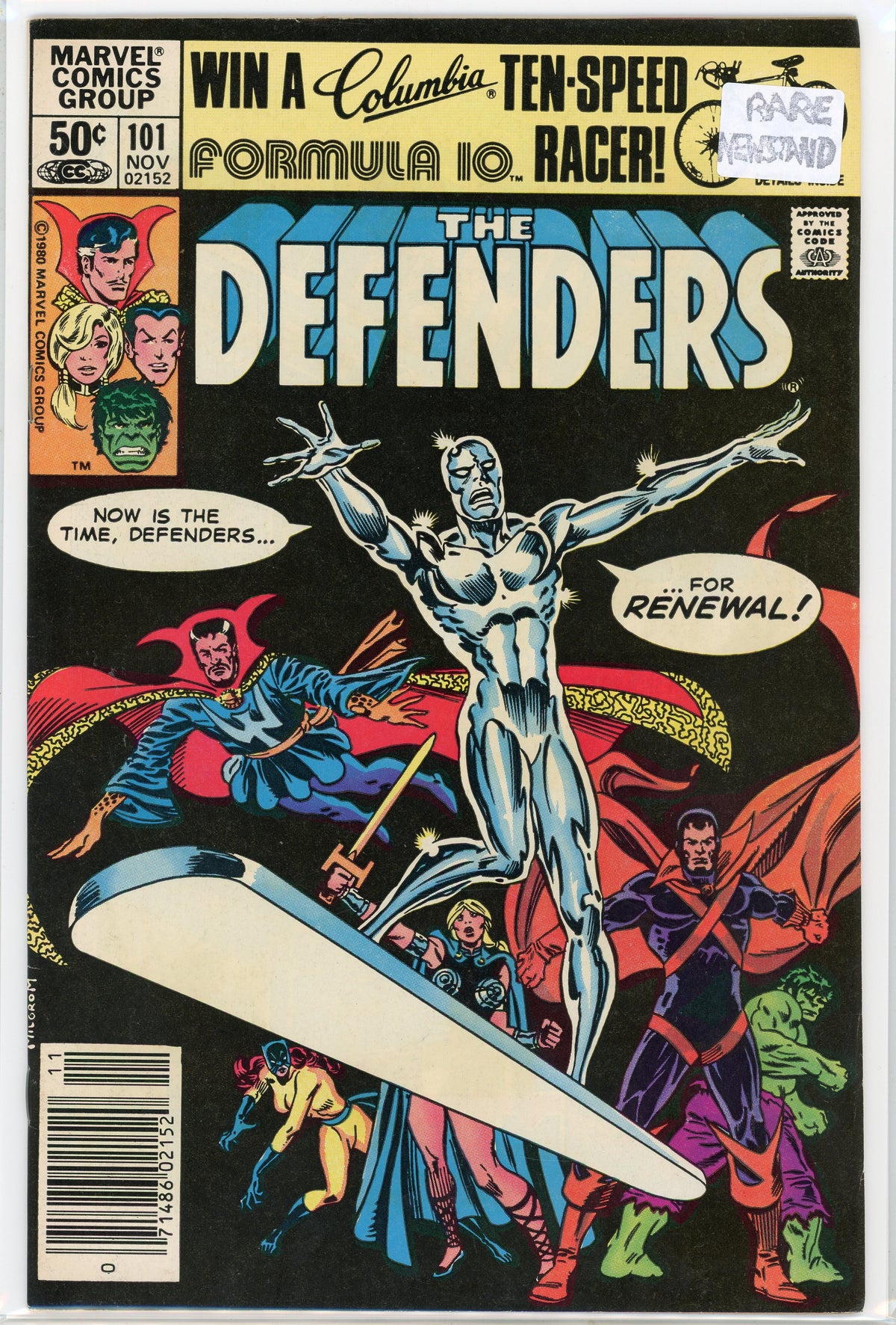 THE DEFENDERS #101 HIGHER GRADE ICONIC SURFER COVER RARE NEWSTAND VARIANT