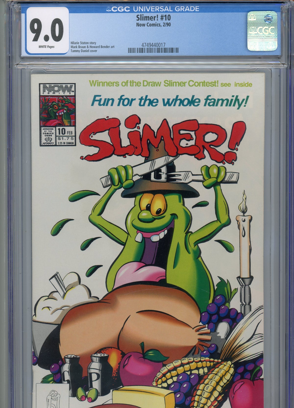 SLIMER #10 HI GRADE 9.0 CGC WHITE PAGES STATON STORY DANIEL COVER BRAUN ART